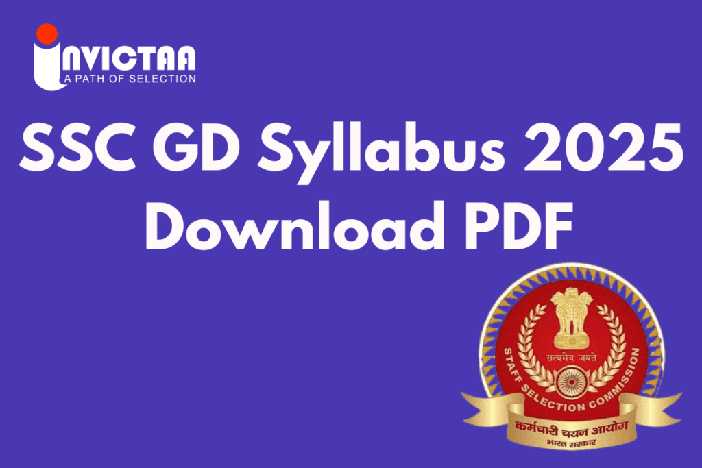 SSC GD Syllabus 2025 Download PDF