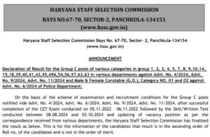 HSSC Group C Result 2024